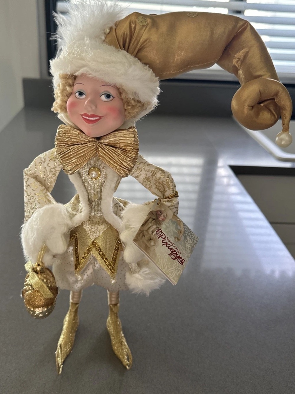 Kurt Adler Van Craig Pixiepie Golden Delight Elf 20” Christmas Figure Decor